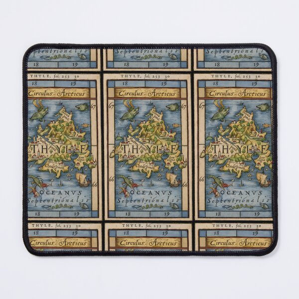Item preview, Vintage Thule Map 1576 – Hand-Colored Arctic Cartography Illustration with Sea Creatures designed and sold by Framd Posters.