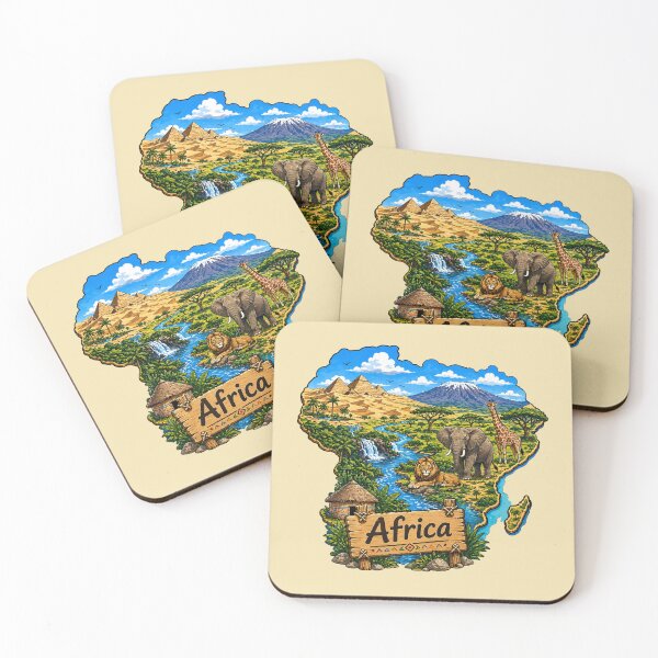 Item preview, Africa Scenic Wildlife Map designed and sold by Myra365Art.