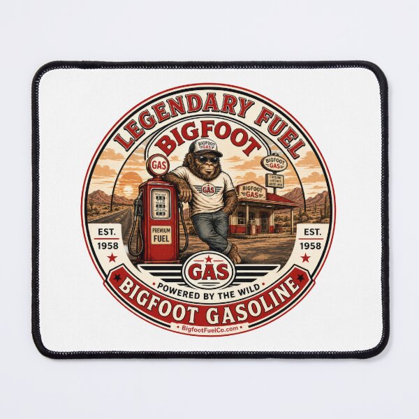 Item preview, Legendary Fuel – Bigfoot Gasoline Vintage Station Retro Sasquatch designed and sold by Bigfoot Fuel Co.