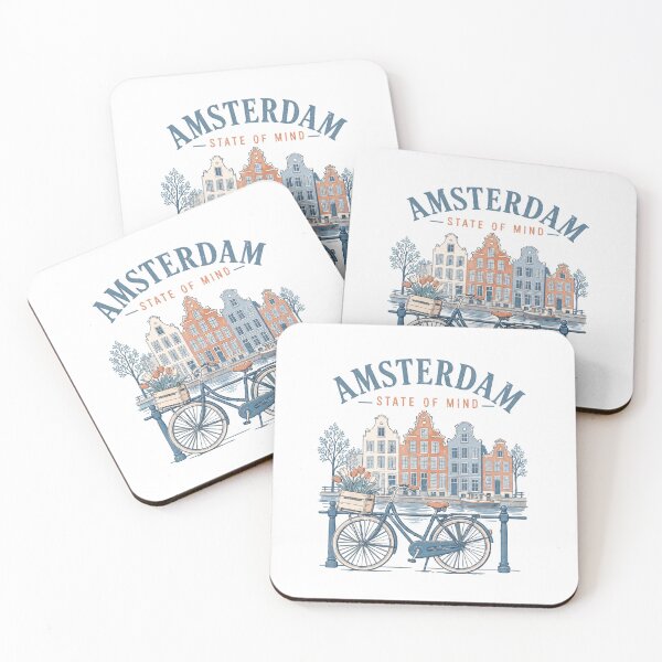 Item preview, Amsterdam State of Mind — Vintage Canal Bicycle Dutch City Art Gift designed and sold by Balasan.