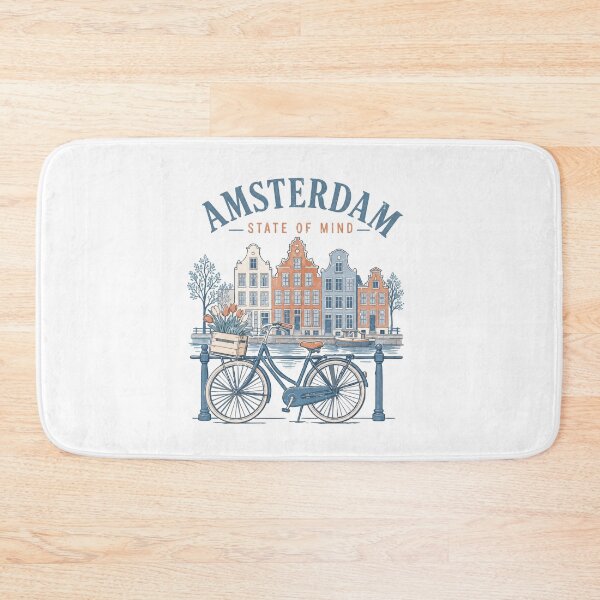 Item preview, Amsterdam State of Mind — Vintage Canal Bicycle Dutch City Art Gift designed and sold by Balasan.
