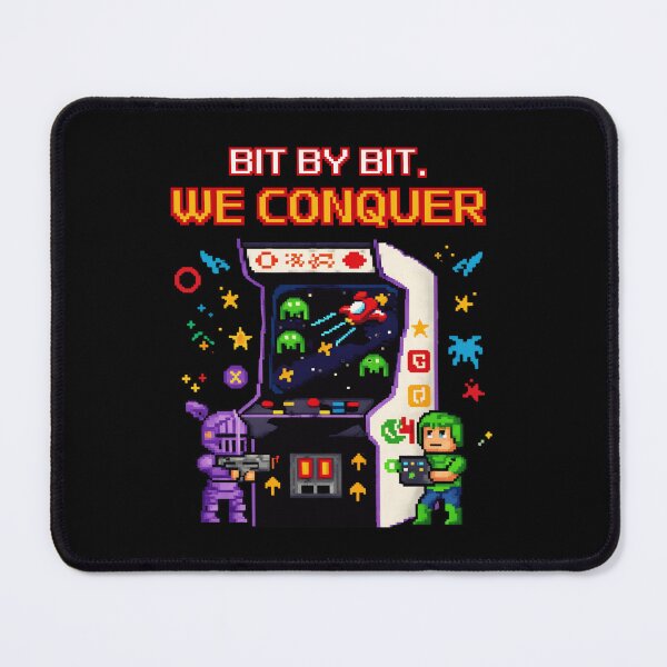 Item preview, Bit By Bit We Conquer - Retro Arcade Gamer T-Shirt | 8-Bit Pixel Art Design designed and sold by Cree8if.