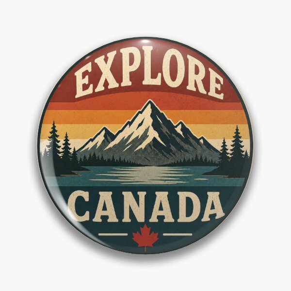 Item preview, Explore Canada Vintage Sunset Badge designed and sold by EastEndTownie.
