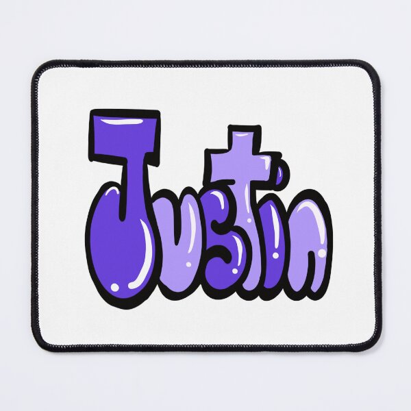 Item preview, Justin name in purple bubble letters graffiti calligraphy Top 10 best personalised gifts for boys Justin designed and sold by Artonmytee.