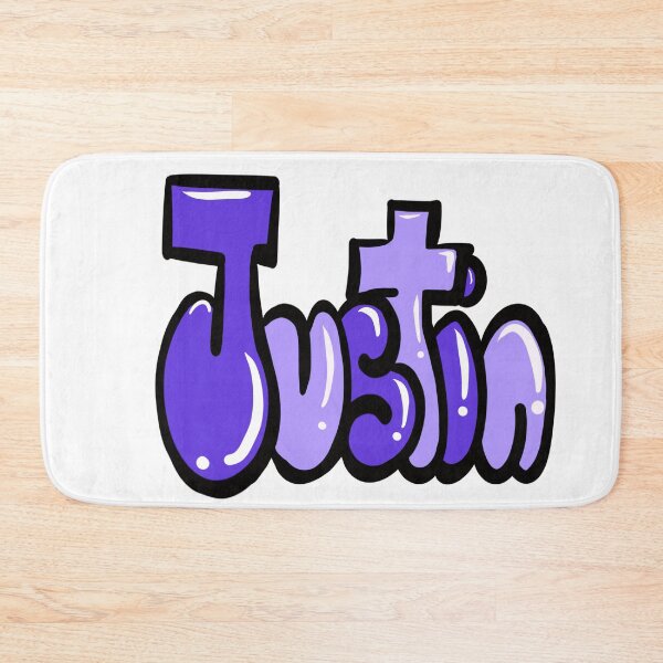 Item preview, Justin name in purple bubble letters graffiti calligraphy Top 10 best personalised gifts for boys Justin designed and sold by Artonmytee.
