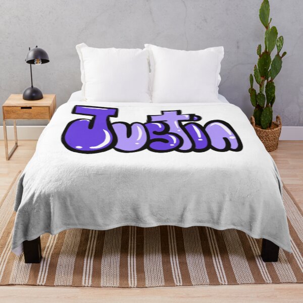 Item preview, Justin name in purple bubble letters graffiti calligraphy Top 10 best personalised gifts for boys Justin designed and sold by Artonmytee.