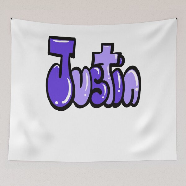 Item preview, Justin name in purple bubble letters graffiti calligraphy Top 10 best personalised gifts for boys Justin designed and sold by Artonmytee.