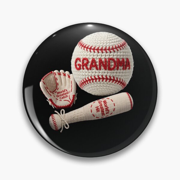 Item preview, Cozy Crochet Grandma Baseball Set | World's Greatest Catch & Hit designed and sold by Lozarux.
