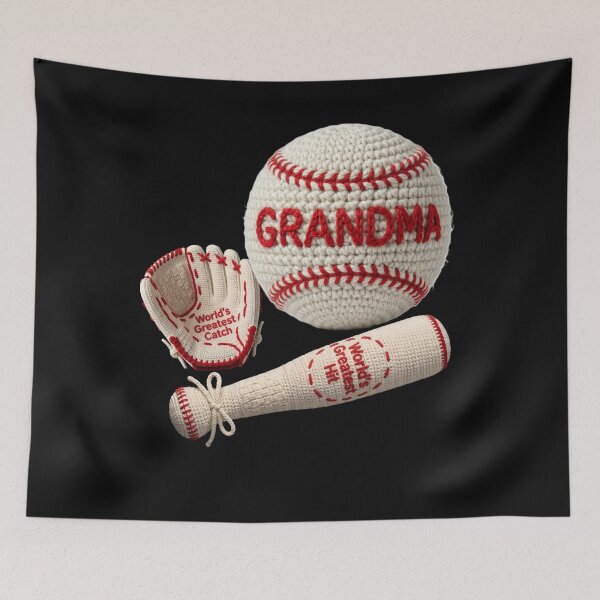 Item preview, Cozy Crochet Grandma Baseball Set | World's Greatest Catch & Hit designed and sold by Lozarux.