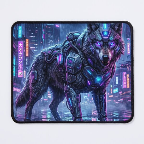 Item preview, Cyberpunk Wolf designed and sold by StampLab1.