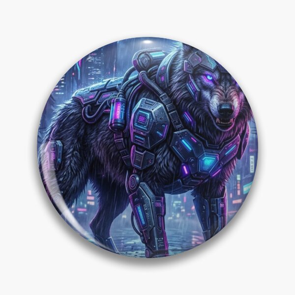 Item preview, Cyberpunk Wolf designed and sold by StampLab1.