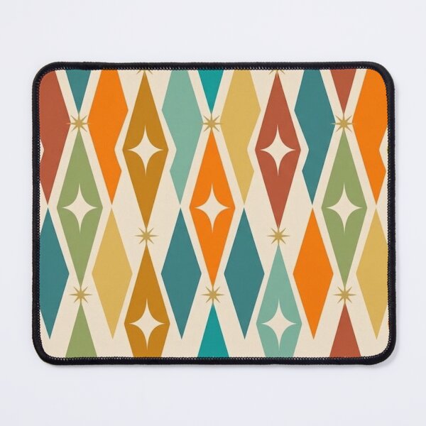 Item preview, Mid Century Modern Pattern – Atomic Starburst & Harlequin Diamond Retro designed and sold by CattlettArt.