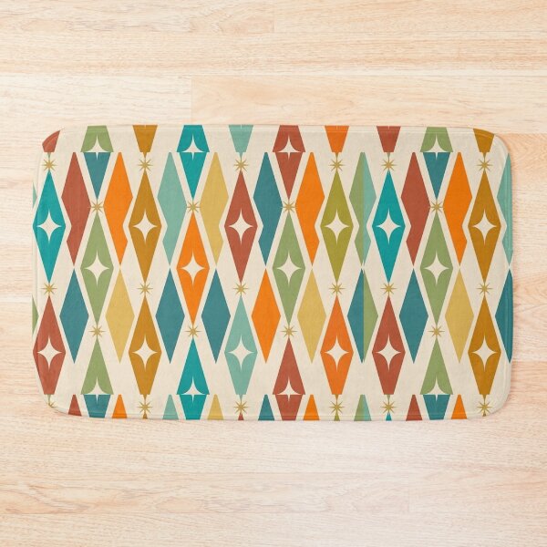 Item preview, Mid Century Modern Pattern – Atomic Starburst & Harlequin Diamond Retro designed and sold by CattlettArt.