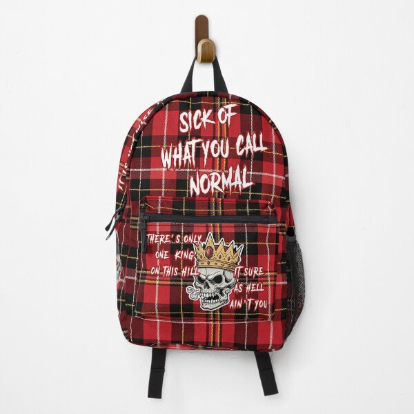 Item preview, Punk Backpack | Social Criticism Design | Cartoon Skeleton Print | Red Checkered | Statement Backpack designed and sold by HybridThe0ry.