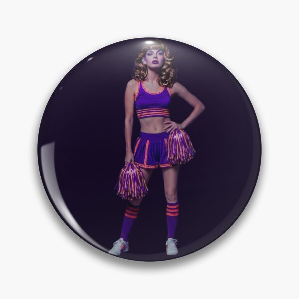 Item preview, Cheerleader Wearing Ultraviolet and Orange Retro 1970s Style designed and sold by CMY Designs.