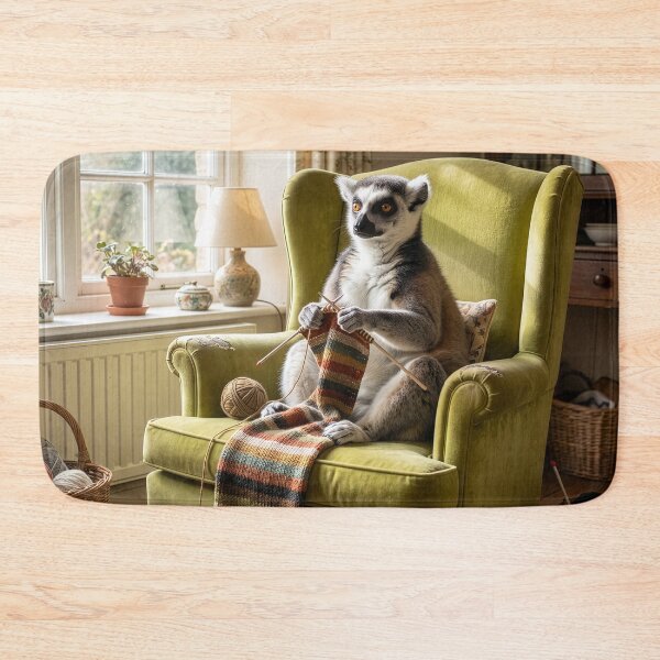 Item preview, Ring-Tailed Lemur Knits a Who Scarf designed and sold by Tridentulus.