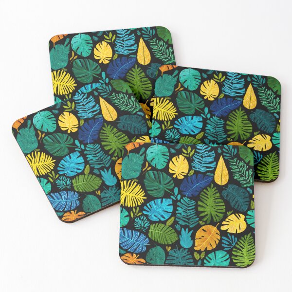 Item preview, Vibrant Tropical Leaves Jungle Foliage Pattern designed and sold by NicolasGlowArt.