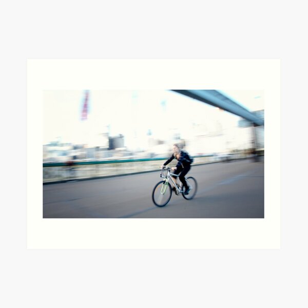 Girl on a Bicycle Art Print