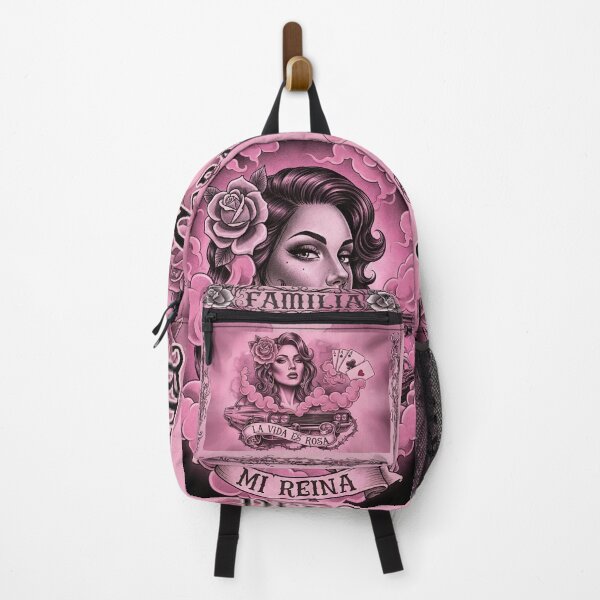 Item preview, Chicano Backpack | Pink Tattoo Design | Latino Style Backpack | Urban Cultural Backpack designed and sold by HybridThe0ry.
