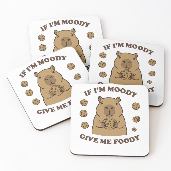 Item preview, Funny Moody Capybara Eating Cookie Foody Pun designed and sold by k3rstman1.
