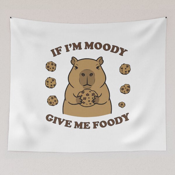Item preview, Funny Moody Capybara Eating Cookie Foody Pun designed and sold by k3rstman1.