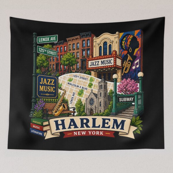 Item preview, Harlem, New York Jazz Music Cultural Art designed and sold by Myra365Art.