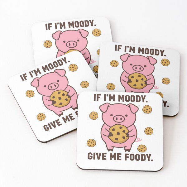 Item preview, Funny Moody Pink Pig Eating Chocolate Cookies designed and sold by k3rstman1.