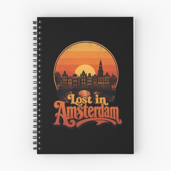 Item preview, Lost in Amsterdam — Retro Sunset Vintage Dutch Canal City Art Gift designed and sold by Balasan.
