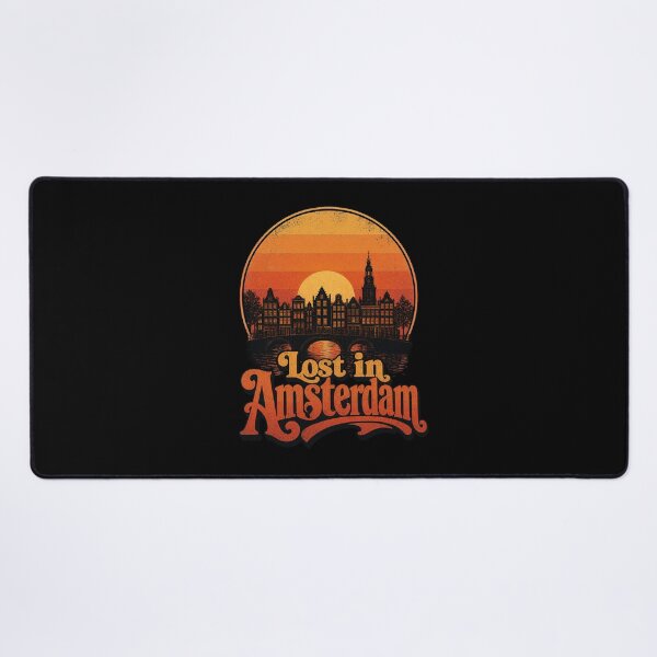 Item preview, Lost in Amsterdam — Retro Sunset Vintage Dutch Canal City Art Gift designed and sold by Balasan.