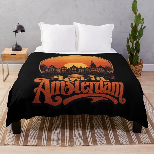 Item preview, Lost in Amsterdam — Retro Sunset Vintage Dutch Canal City Art Gift designed and sold by Balasan.
