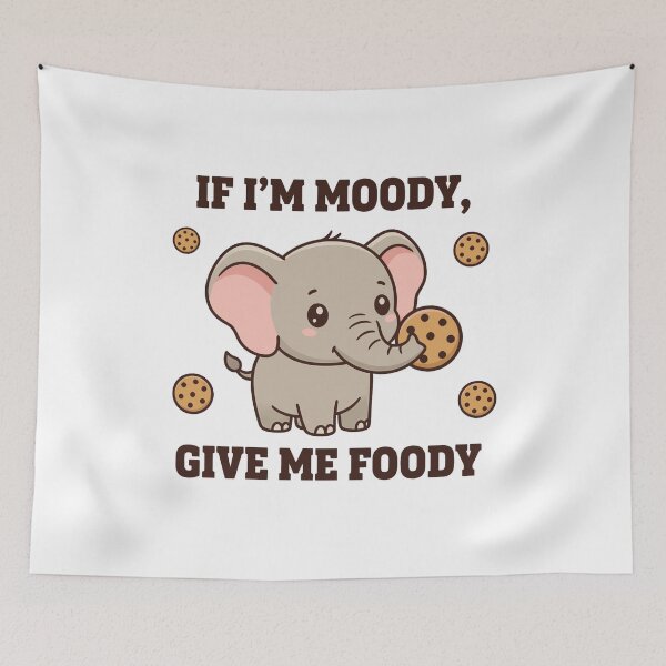 Item preview, Cute Moody Elephant Give Me Foody Cartoon designed and sold by k3rstman1.