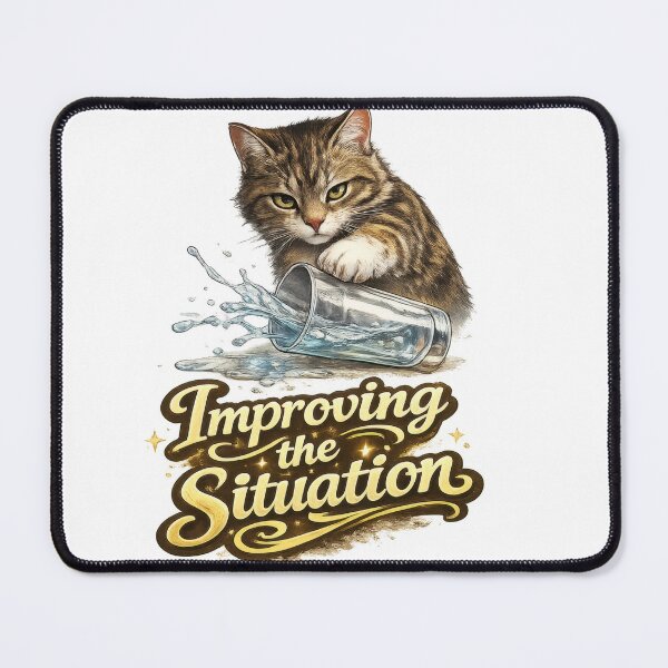 Item preview, Improving the Situation Funny Cat Meme designed and sold by jgvisualarts.