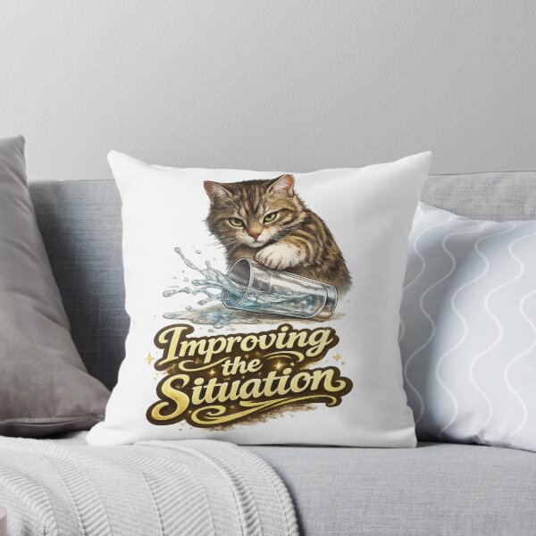 Item preview, Improving the Situation Funny Cat Meme designed and sold by jgvisualarts.