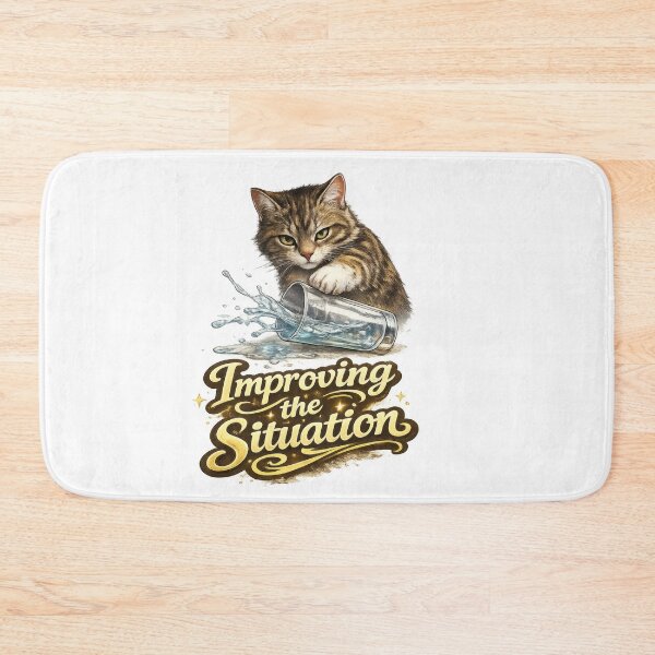 Item preview, Improving the Situation Funny Cat Meme designed and sold by jgvisualarts.
