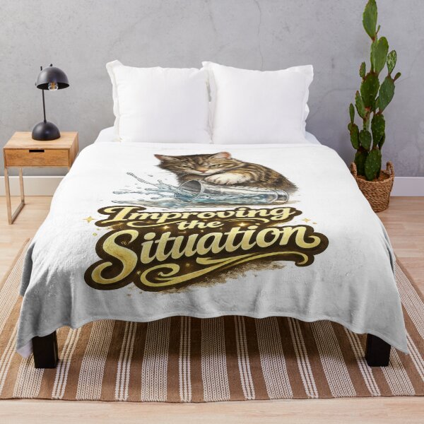 Item preview, Improving the Situation Funny Cat Meme designed and sold by jgvisualarts.
