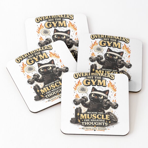 Item preview, Overthinkers Hit The Gym Cat – Funny Workout Motivation Mental Health Design designed and sold by Moccroad.