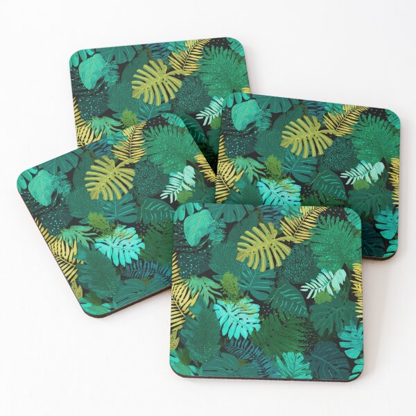Item preview, Vibrant Tropical Leaves Monstera Palm Pattern designed and sold by NicolasGlowArt.