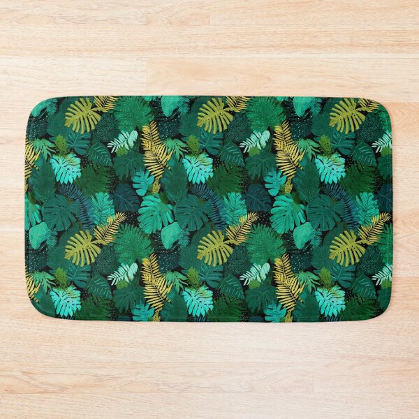 Item preview, Vibrant Tropical Leaves Monstera Palm Pattern designed and sold by NicolasGlowArt.