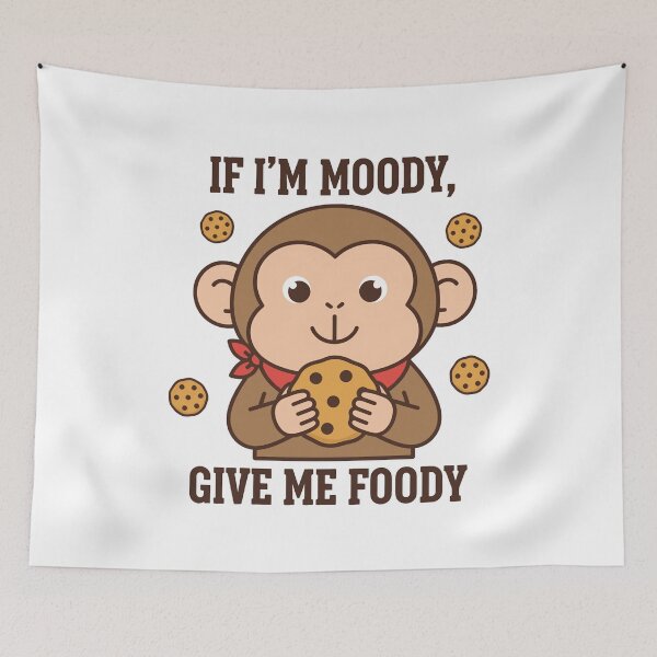 Item preview, Funny Moody Monkey Foodie Quote Cartoon designed and sold by k3rstman1.