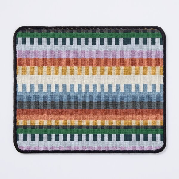 Artikelvorschau, Colorful Woven Stripe Pattern Rug Texture – Modern Geometric Textile Design entworfen und verkauft von Timegraf.