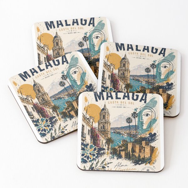 Item preview, Malaga Spain Vintage Design T-Shirt – Costa del Sol Souvenir, Andalusia Travel T-Shirt, Mediterranean Style designed and sold by PepeMilano.