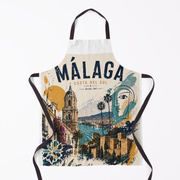 Item preview, Malaga Spain Vintage Design T-Shirt – Costa del Sol Souvenir, Andalusia Travel T-Shirt, Mediterranean Style designed and sold by PepeMilano.