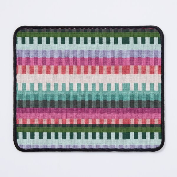 Artikelvorschau, Colorful Woven Stripe Pattern Rug Texture – Modern Geometric Textile Design entworfen und verkauft von Timegraf.