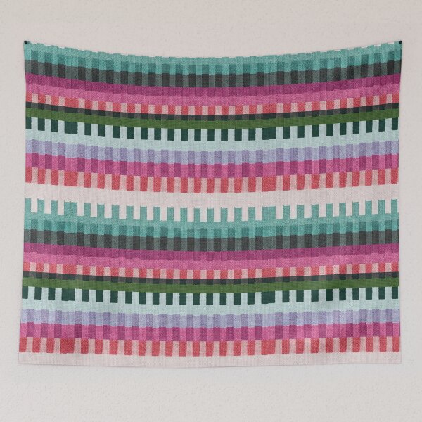 Item preview, Colorful Woven Stripe Pattern Rug Texture – Modern Geometric Textile Design designed and sold by Timegraf.