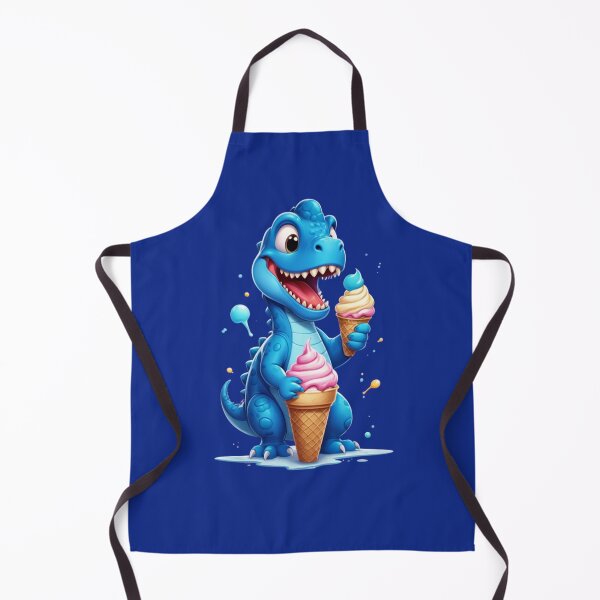 Item preview, blue dinosaur eating ice cream designed and sold by KIDS-PRINTS.