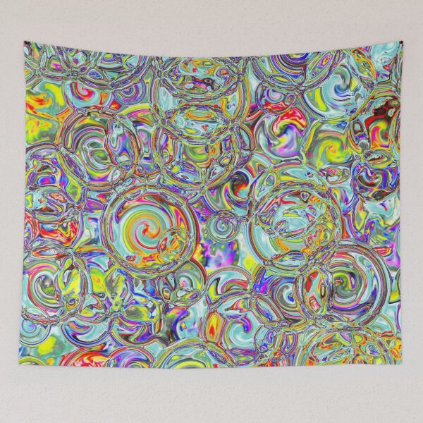 Item preview, Mixed Cyan & Yellow Hydrangea Fractal Circles designed and sold by SXW Designs.