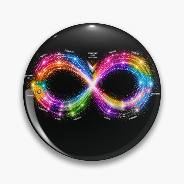 Item preview, SUPPORTING OUR COMMUNITY – STREAKS OF PRIDE ⚡✨ – INFINITY BURST  EDITION - Full Community Infinity (multi-identity flagship) - black background designed and sold by WheelieGdArt.