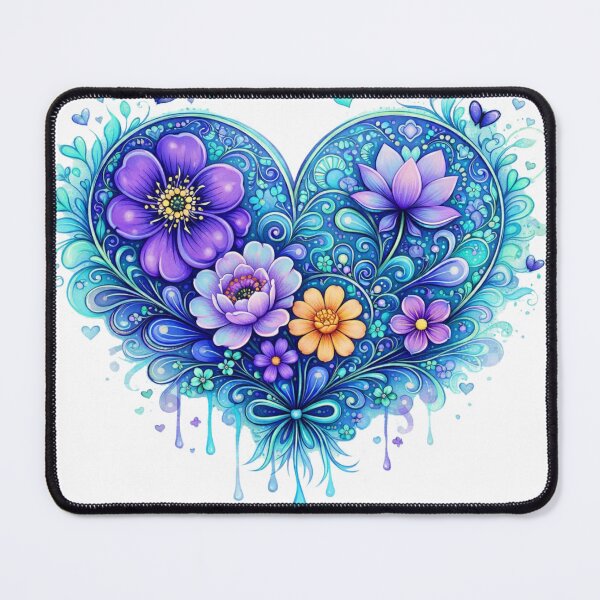Item preview, Gorgeous Purple & Turquoise Hearts Watercolor designed and sold by ShayeCollective.