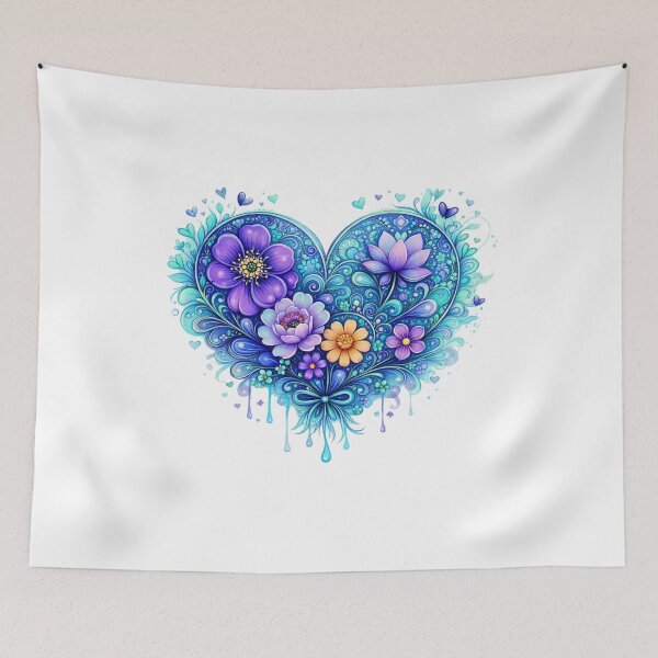 Item preview, Gorgeous Purple & Turquoise Hearts Watercolor  designed and sold by ShayeCollective.