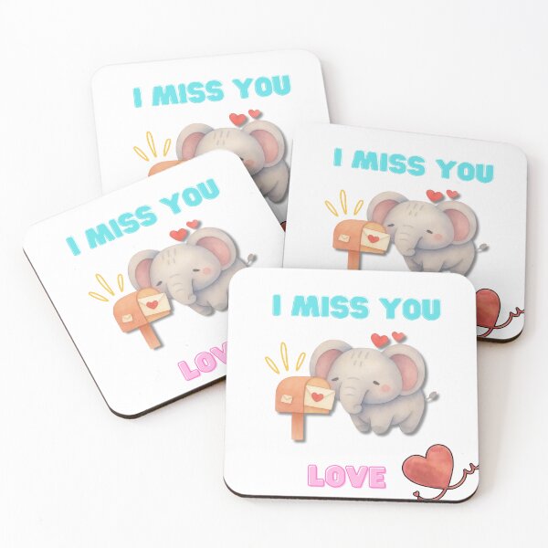 Item preview, ​Cute I Miss You Love Elephant  designed and sold by Heartbeat Studio by Yederlin.
